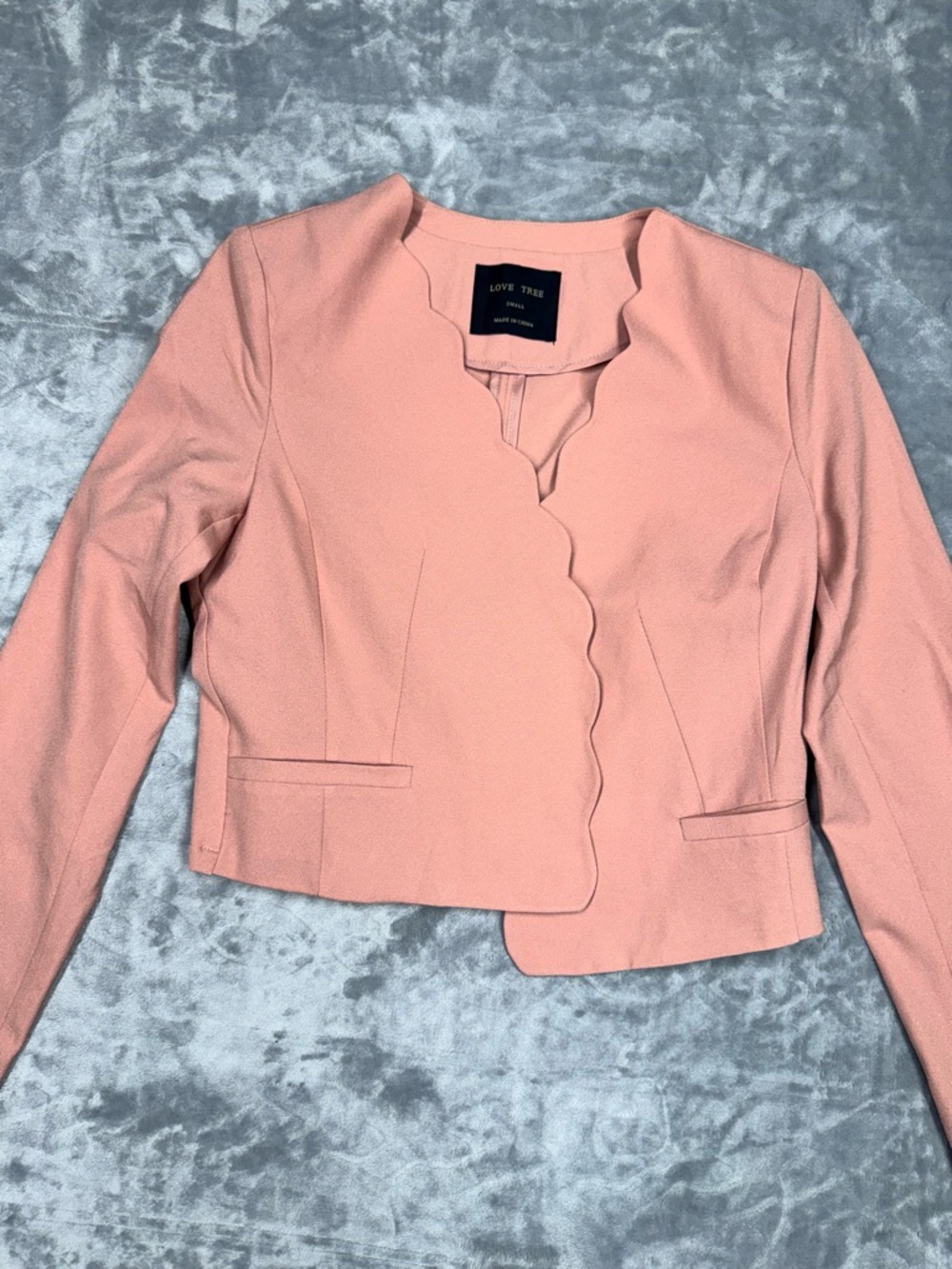 Love Tree Womens Pink Cropped Blazer - Picture 2 of 8